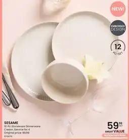 Stokes SESAME 12-Pc Stoneware Dinnerware Cream offer