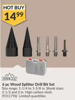Princess Auto 6 pc Wood Splitter Drill Bit Set offer