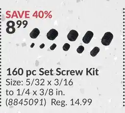 Princess Auto 160 pc Set Screw Kit offer