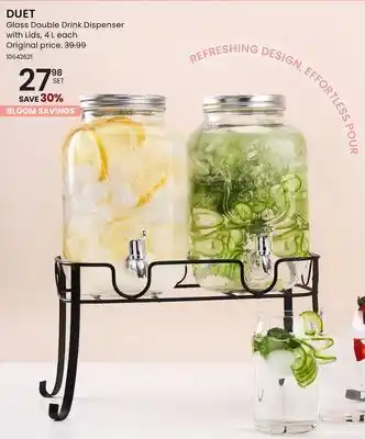 Stokes DUET Glass Double Drink Dispenser with Lids offer