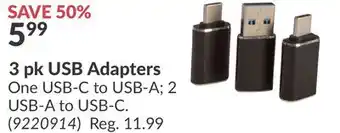 Princess Auto 3 pk USB Adapters offer