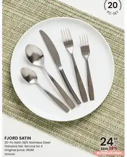 Stokes FJORD SATIN 20-Pc Satin 18/0 Stainless Steel Flatware Set offer