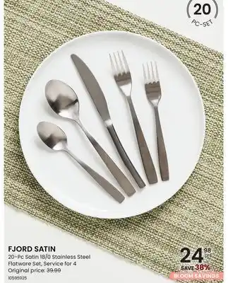 Stokes FJORD SATIN 20-Pc Satin 18/0 Stainless Steel Flatware Set offer