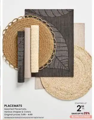 Stokes PLACEMATS offer