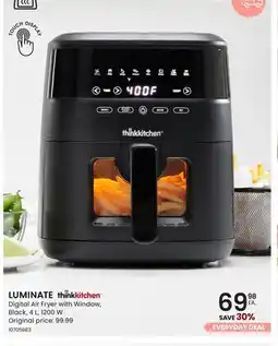 Stokes LUMINATE thinkkitchen Digital Air Fryer with Window, Black offer
