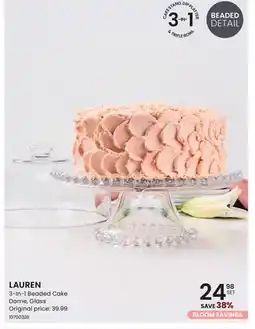 Stokes LAUREN 3-In-1 Beaded Cake Dome, Glass offer