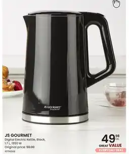 Stokes JS GOURMET Digital Electric Kettle, Black offer