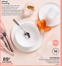 Stokes SOVEREIGN 16-Pc Fine Bone China Dinnerware Set offer