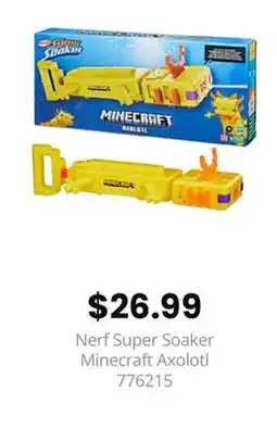 GameStop Nerf Super Soaker Minecraft Axolotl offer