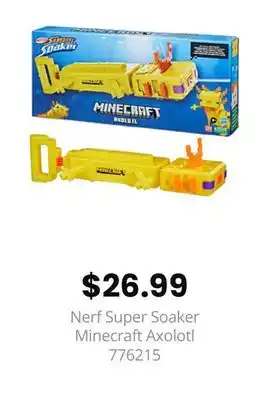GameStop Nerf Super Soaker Minecraft Axolotl offer