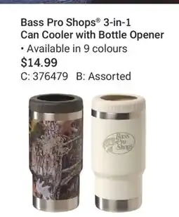 Cabela's Bass Pro Shops 3-in-1 Can Cooler with Bottle Opener offer