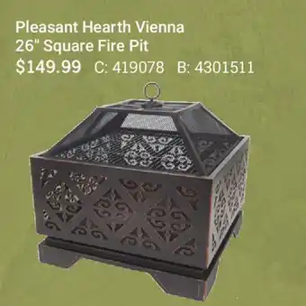 Cabela's Pleasant Hearth Vienna 26 Square Fire Pit offer