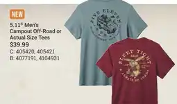Cabela's 5.11 Men's Campout Off-Road or Actual Size Tees offer