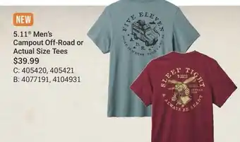 Cabela's 5.11 Men's Campout Off-Road or Actual Size Tees offer