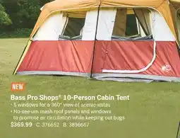 Cabela's Bass Pro Shops 10-Person Cabin Tent offer