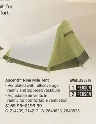 Cabela's Ascend Nine Mile Tent offer