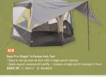 Cabela's Bass Pro Shops 4-Person Hub Tent offer
