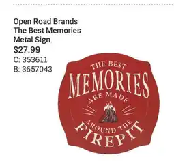Cabela's Open Road Brands The Best Memories Metal Sign offer