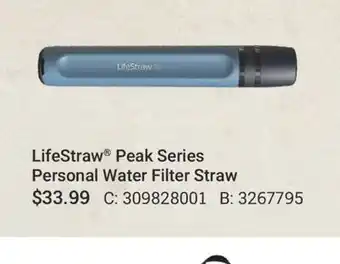 Cabela's LifeStraw Peak Series Personal Water Filter Straw offer
