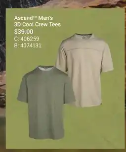 Cabela's Ascend Men's 3D Cool Crew Tees offer