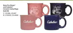 Cabela's Bass Pro Shops and Cabela's Ceramic Camp Mugs offer