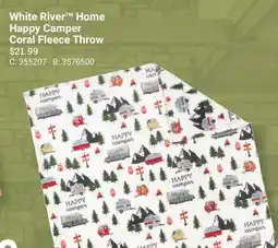 Cabela's White River Home Happy Camper Coral Fleece Throw offer