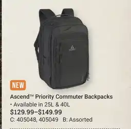 Cabela's Ascend Priority Commuter Backpacks offer
