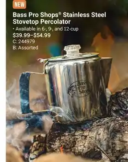 Cabela's Bass Pro Shops Stainless Steel Stovetop Percolator offer