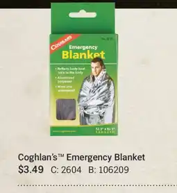 Cabela's Coghlan's Emergency Blanket offer