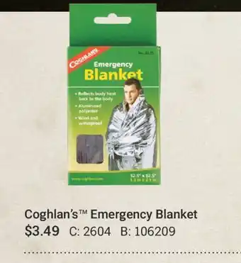 Cabela's Coghlan's Emergency Blanket offer