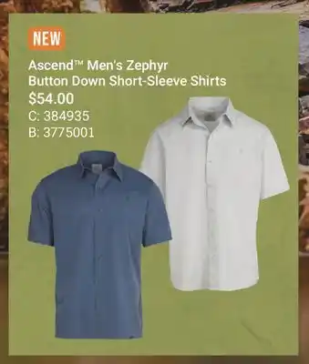 Cabela's Ascend Men's Zephyr Button Down Short-Sleeve Shirts offer