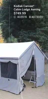 Cabela's Kodiak Canvas Cabin Lodge Awning offer