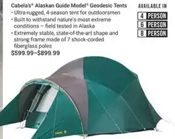 Cabela's Cabela's Alaskan Guide Model Geodesic Tents offer