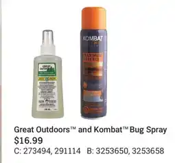 Cabela's Great Outdoors and Kombat Bug Spray offer