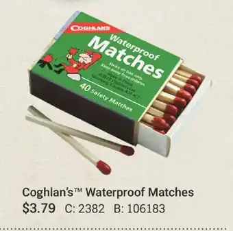 Cabela's Coghlan's Waterproof Matches offer