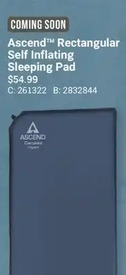 Cabela's Ascend Rectangular Self Inflating Sleeping Pad offer