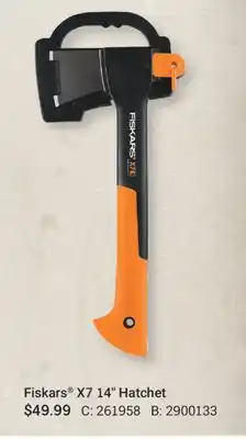 Cabela's Fiskars X7 14 Hatchet offer