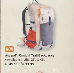 Cabela's Ascend Onsight Trail Backpacks offer