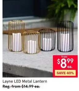 Kitchen Stuff Plus 8PC. SET Layne LED Metal Lantern offer
