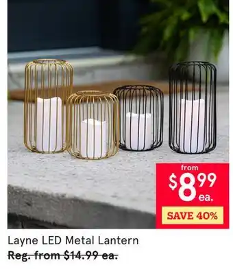 Kitchen Stuff Plus 8PC. SET Layne LED Metal Lantern offer
