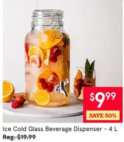 Kitchen Stuff Plus Ice Cold Glass Beverage Dispenser - 4 L offer