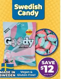 Showcase BUBS Goody Swedish Candy offer