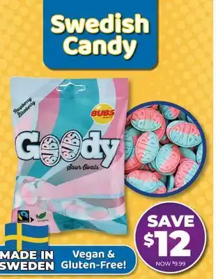 Showcase BUBS Goody Swedish Candy offer