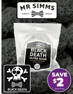 Showcase MR SIMMS SWEET SHOP BLACK DEATH ULTRA SOUR offer
