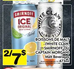 Supermarché PA BOISSONS DE MALT (WHITE CLAW, SMIRNOFF OU CAPTAIN MORGAN) | Malt Beverages offer