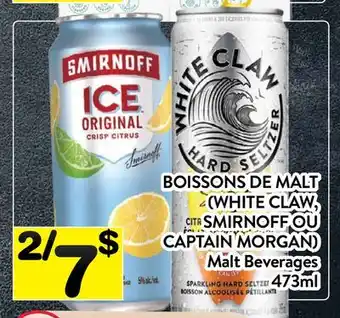 Supermarché PA BOISSONS DE MALT (WHITE CLAW, SMIRNOFF OU CAPTAIN MORGAN) | Malt Beverages offer
