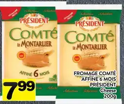 Supermarché PA FROMAGE COMTÉ AFFINÉ 6 MOIS PRÉSIDENT | Cheese offer