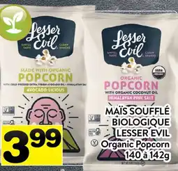 Supermarché PA MAÏS SOUFFLÉ BIOLOGIQUE LESSER EVIL | Organic Popcorn offer