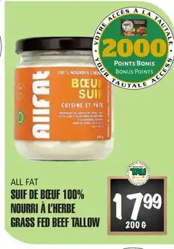 Marches Tau SUIF DE BŒUF 100% NOURRI À L'HERBE ALL FAT offer