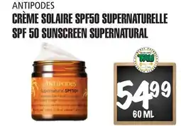 Marches Tau CRÈME SOLAIRE SPF50 SUPERNATURELLE ANTIPODES offer